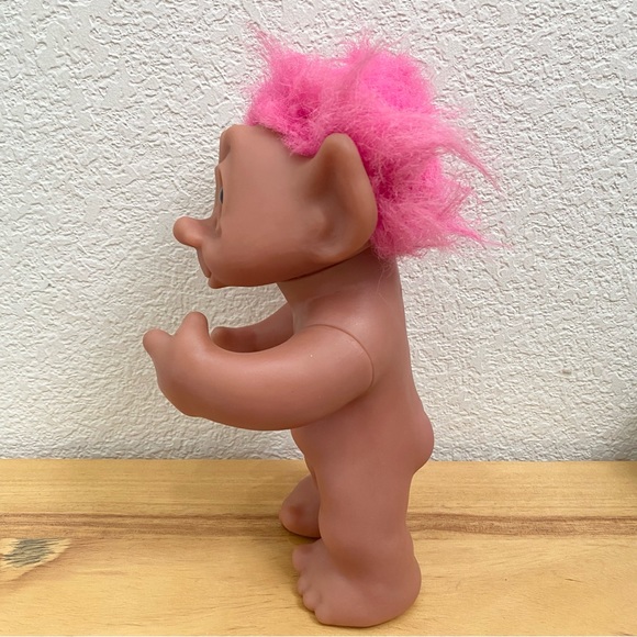 Rare Vintage 1985 Thomas DAM Troll 9" Doll Pink Hair Tuxedo Made In Denmark - Picture 12 of 12